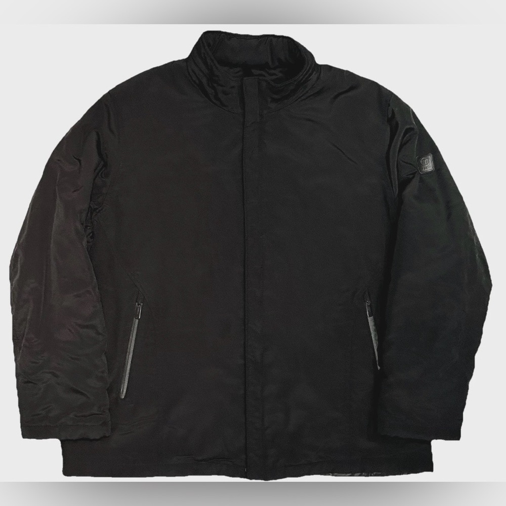 TUMI TECH ALL WEATHER TRAVEL COAT XXL 4 ZIPPERED POCKETS STOWAWAY RAIN HOOD